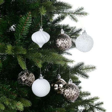 Details about / 26 ORNAMENTS Shatterproof HOLIDAY TIME Gold /& Silver